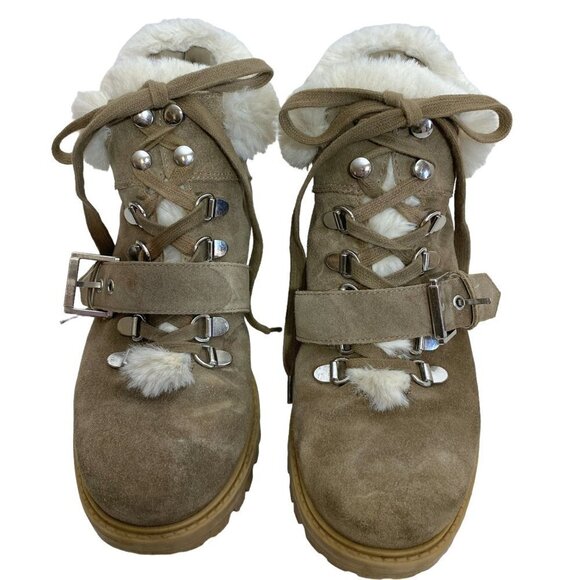 KENDALL & KYLIE Kardashian Edison Boots Size 8 Suede Leather Combat Ankle - Picture 4 of 13